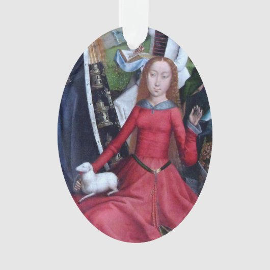 St. Agnes met Haar Lamb (detail; M 070) Acryl Ornament (voorkant)