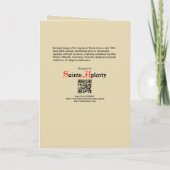 St. Agnes of Rome (MH01)-kaart Kaart (Achterkant)