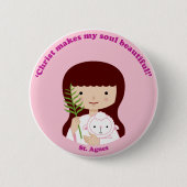 St. Agnes Ronde Button 5,7 Cm (Voorkant)
