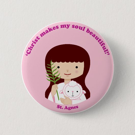 St. Agnes Ronde Button 5,7 Cm (Voorkant)