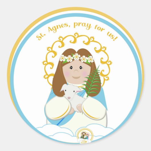 St. Agnes Ronde Sticker (Voorkant)