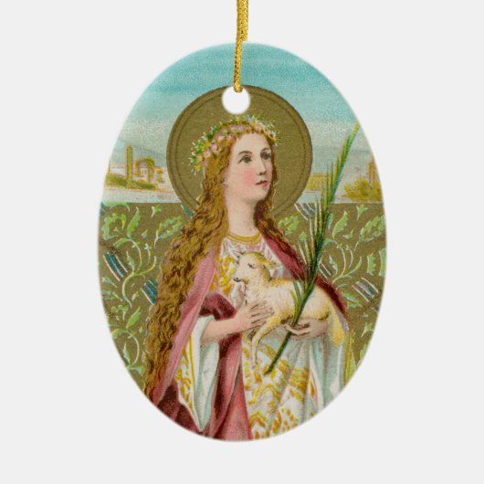 St. Agnes van Rome (BC 01) Keramisch Ornament (Voorkant)