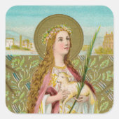 St. Agnes van Rome (BC 01) Vierkante Sticker (Voorkant)