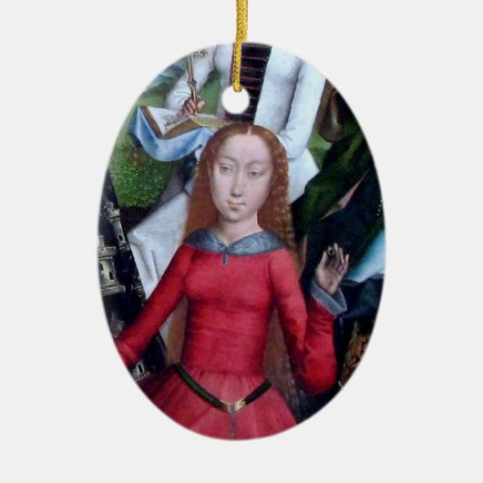 St. Agnes van Rome (detail; M 070) Keramisch Ornament (Voorkant)