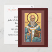 St. Aidan van Lindisfarne Gebed Kaart (Voorkant / Achterkant)