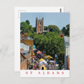 St Albans markt uitzicht ansichtkaart Briefkaart (Voorkant / Achterkant)