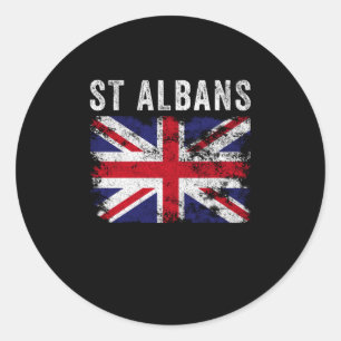 St. Albans UK Flag England Souvenir Ronde Sticker