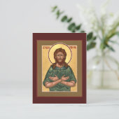 St. Alexis Man van God Prayer Card Briefkaart (Staand voorkant)