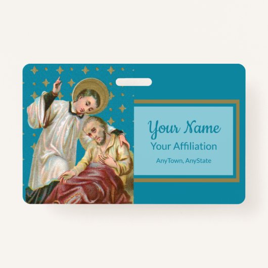 St Aloysius Gonzaga & Pest Slachtoffer (Stijl 2; M Badge (Voorkant)