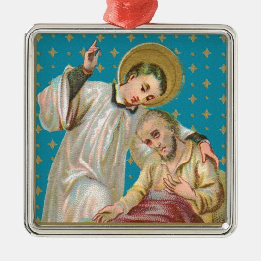 St. Aloysius Gonzaga & Plague Victim (M 006) Metalen Ornament (Voorkant)