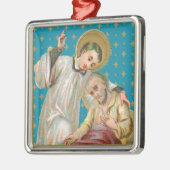 St. Aloysius Gonzaga & Plague Victim (M 006) Metalen Ornament (Links)