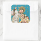 St. Aloysius Gonzaga & Plague Victim (M 006) Vierkante Sticker (Tas)