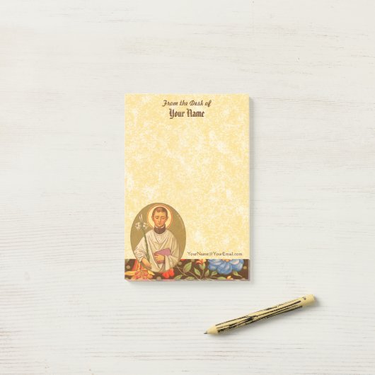 St. Aloysius Gonzaga (PM 01) 4"x6" Post-it® Notes (Op bureau)