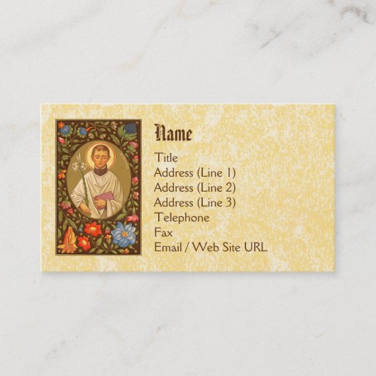 St. Aloysius Gonzaga (PM 01) Standaard Visitekaartje (Voorkant)