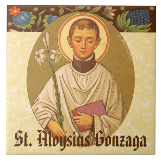 St. Aloysius Gonzaga (PM 01) Tegeltje (Voorkant)