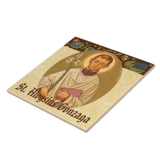 St. Aloysius Gonzaga (PM 01) Tegeltje (Zijkant)