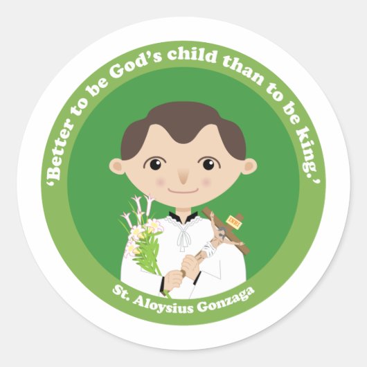 St. Aloysius Gonzaga Ronde Sticker (Voorkant)