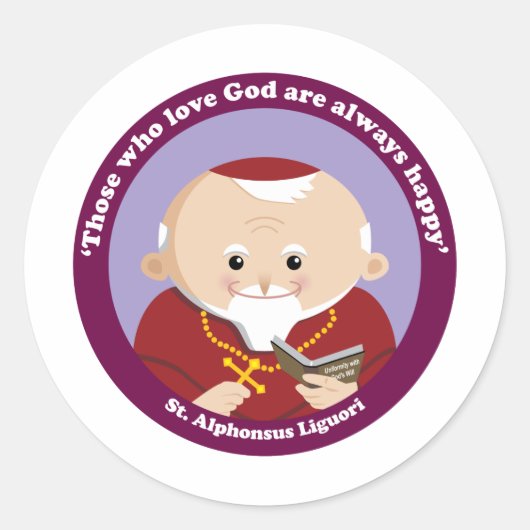 St Alphonsus Liguori Ronde Sticker (Voorkant)
