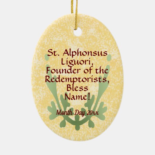St. Alphonsus Liguori (SAU 039) Keramisch Ornament (Achterkant)