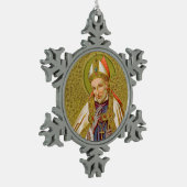 St. Alphonsus Liguori (SNV 02) (Ronde) Tin Sneeuwvlok Ornament (Links)