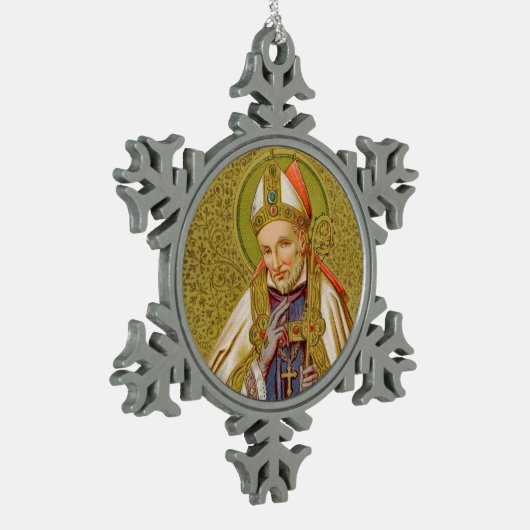 St. Alphonsus Liguori (SNV 02) (Ronde) Tin Sneeuwvlok Ornament (Links)