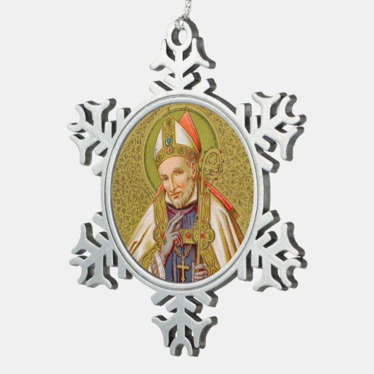 St. Alphonsus Liguori (SNV 02) (Ronde) Tin Sneeuwvlok Ornament (Rechts)