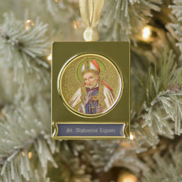St. Alphonsus Liguori (SNV 02) (Ronde) Verguld Banner Ornament