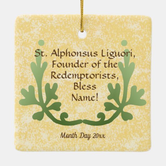 St. Alphonsus Liguori (SNV 02) (Square) Keramisch Ornament (Achterkant)