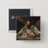 St. Ambrose, c.1633-39 Vierkante Button 5,1 Cm (Voorkant /achterkant)