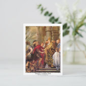 St. Ambrose en keizer Theodosius Briefkaart (Staand voorkant)