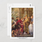 St. Ambrose en keizer Theodosius Briefkaart (Voorkant / Achterkant)