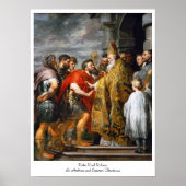 St. Ambrose en keizer Theodosius Paul Rubens Poster (Voorkant)