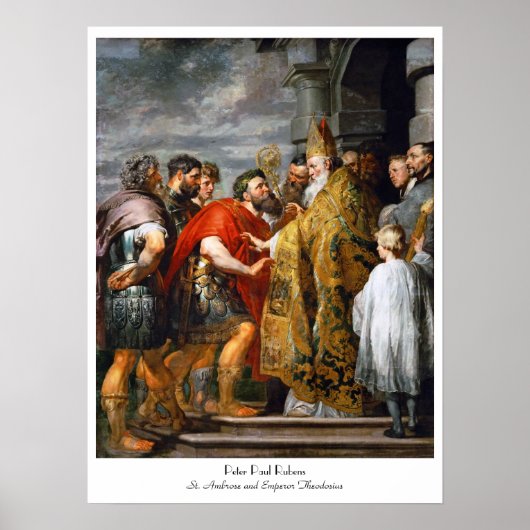 St. Ambrose en keizer Theodosius Paul Rubens Poster (Voorkant)