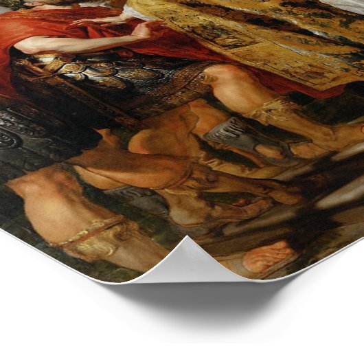 St. Ambrose en Theodosius - Poster van Rubens afdr (Hoek)