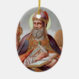 St. Ambrose of Milan (Frameless) Oval Ceramic Keramisch Ornament