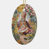 St. Ambrose of Milan with Flowers, Bees, and Hive Keramisch Ornament (Links)