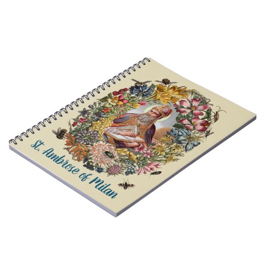 St. Ambrose of Milan with Flowers, Bees, and Hive Notitieboek (Linkerzijde)