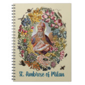 St. Ambrose of Milan with Flowers, Bees, and Hive Notitieboek (Voorkant)