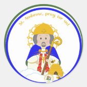 St. Ambrose Ronde Sticker (Voorkant)
