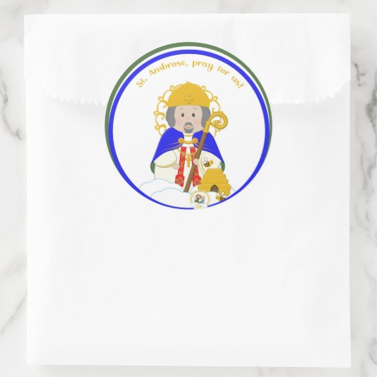 St. Ambrose Ronde Sticker (Tas)