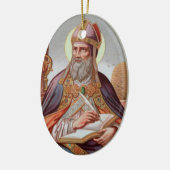 St. Ambrosius van Milaan (Frameloos) Ovaal Keramie Keramisch Ornament (Links)