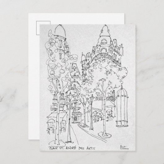 St. Andre des Arts | Parijs, Frankrijk Briefkaart (Voorkant / Achterkant)