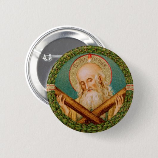 St. Andreas de Apostel (JMAS 02) Ronde Button 5,7 Cm (Voorkant /achterkant)