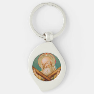 St. Andreas de Apostel (JMAS 02) Swirl Metaal Sleutelhanger