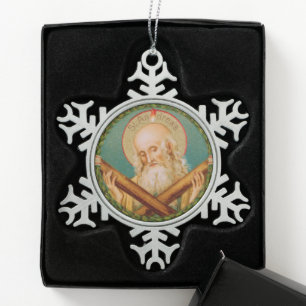 St. Andreas de Apostel (JMAS 02) Tin Sneeuwvlok Ornament