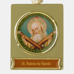 St. Andreas de Apostel (JMAS 02) Verguld Banner Ornament