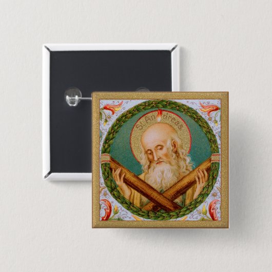 St. Andreas de Apostel (JMAS 02) Vierkante Button 5,1 Cm (Voorkant /achterkant)