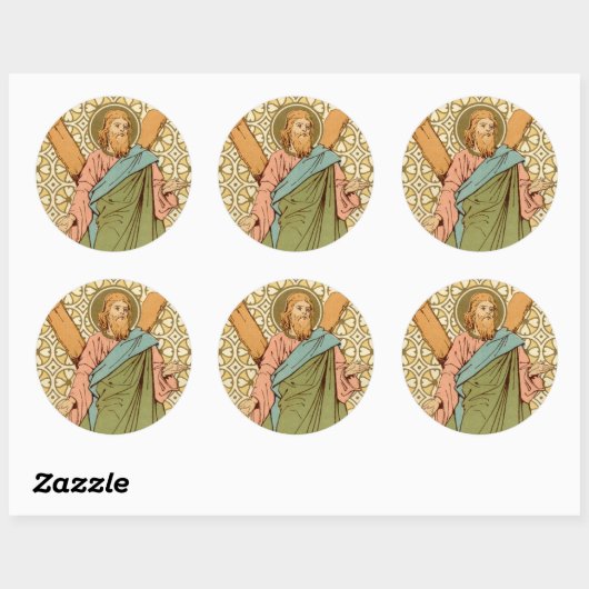 St. Andreas de apostel (RLS 01) Ronde Sticker (Vel)