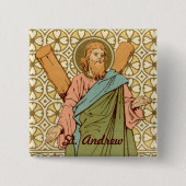 St. Andreas de Apostel (RLS 01) Vierkante Button 5,1 Cm (Voorkant)