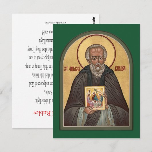 St. Andrei Rublev Prayer Card Briefkaart (Voorkant / Achterkant)